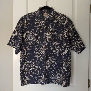 High Sierra Men's Button Down Blue Hawaiian Shirt Size M